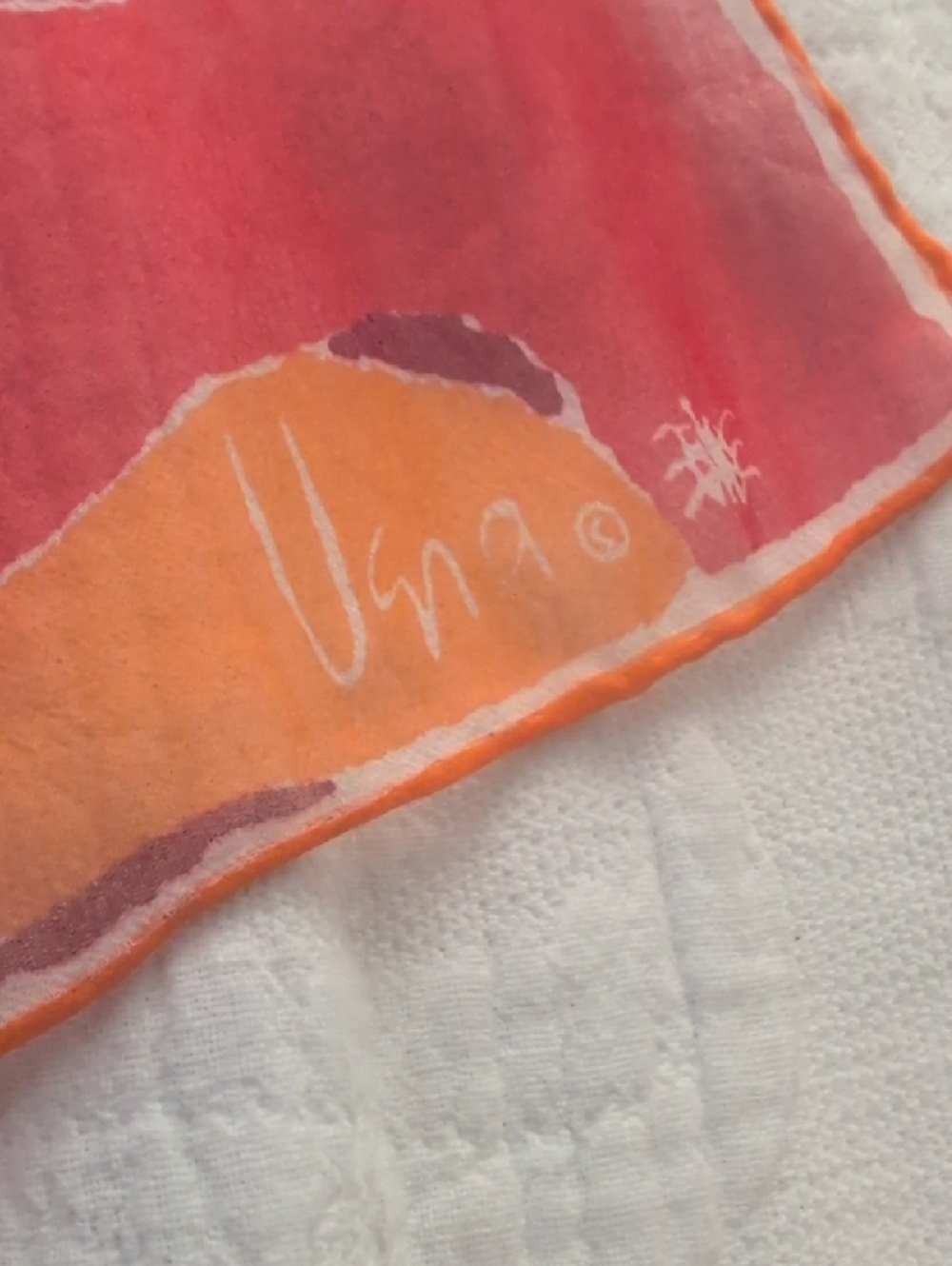 Vera Neumann Bright Abstract Orange Silk Scarf - Picture 2 of 7